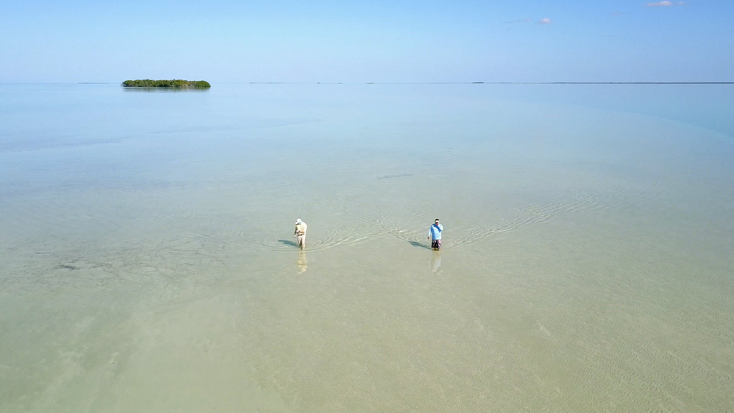 Ascension Bay Fly Fishing Drone Shot